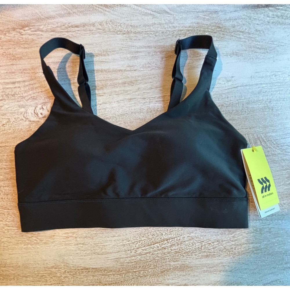All in Motion Small Sports Bra Womens Black Medium Support 32C 34A 34B 36A